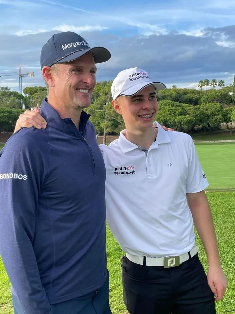 Lucas with Justin Rose — Telegraph Junior Championship